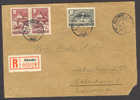 Finland Registered Recommandée Eilboten Deluxe ELIMÄKI 1947 To Denmark KARJALAN OMA APU Reverse Side Label - Storia Postale