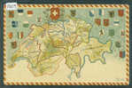 CARTE PATRIOTIQUE - ARMOIRIES DES CANTONS SUISSES - CARTE EN RELIEF - PRÄGE KARTE - TB - St. Anton