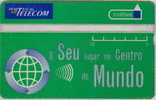 # Portugal TP-A8 Seu Iugar No Centro Do Mundo- Green 50 Landis&gyr   Tres Bon Etat - Portogallo