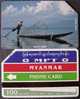 TELECARTE  MYANMAR / BIRMANIE / BURMA / INLE LAKE Pêcheur INTHA  PORT OFFERT + Drapeau Birman En Cadeau - Myanmar (Burma)