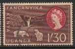 Kenya ,Uganda, Tanganyika ; 1960 N° Y/T: 115  ; Ob  ; Elizabeth II ; Cote Y:  E. - Kenya, Ouganda & Tanganyika