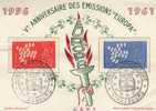 SUR 1 FEUILLETS EUROPA FRANCE  STRASBOURG - 1961