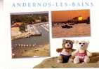 ANDERNOS LES BAINS  -  2 Vues Et  NOUNOURS Sur Le Sable   N°  90 - Andernos-les-Bains