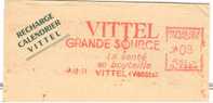 Santé, Source, "Vittel", Bouteille - EMA Havas - Petite Enveloppe Entière   (1956) - Thermalisme