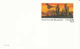 UX127 1989 15-cent Postal Card Unused, Red-tail Hawk Sonora Desert - 1981-00