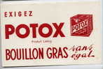 Buvard POTOX Bouillon Gras - Produit LIEBIG - Minestre & Sughi