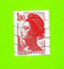 Timbre Oblitéré Used Stamp Marianne République, Type Liberté - 1F80 Rouge Gandon 1982 FRANCE 1,80F Y&T 2220 - 1982-1990 Vrijheid Van Gandon