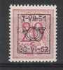 Belgie OCB 617 (*) - Typo Precancels 1951-80 (Figure On Lion)