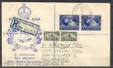 South Africa Johannesburg Registered Label FDC Cover 1948 To Denmark Silver Wedding King George VI - FDC