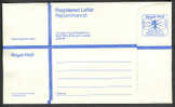 Great Britain Postal Stationery Ganzsache Entier 1st Royal Mail QEII Registered Letter Recommandé - Postwaardestukken