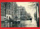 IVRY SUR SEINE JANVIER 1910 LE COIN DE LA RUE DE SEINE ET LA RUE NATIONALE INONDATION CAFE CARTE EN TRES BON ETAT - Ivry Sur Seine