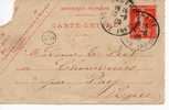 FRANCE - CARTE LETTRE - SEMEUSE YT 138-E4- 1909- OBLITERATION C2 - ELBEUF - Kartenbriefe