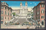 Italy Rome Roma -  Piazza Spagna & Trinita Del Mont Old Postcard Postkarte Cartolina Postale Mint - Piazze