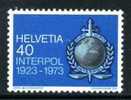 POLICE / INTERPOL  / MEDAILLE  / TIMBRE SUISSE - Politie En Rijkswacht