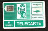 TÉLÉCARTE POLYNÉSIE FRANCAISE  60 UNITÉS-  N° 1B -3° Série  - UTILISÉE - BON ÉTAT GÉNÉRAL- TIKI VERT - Frans-Polynesië