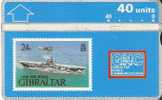 TARJETA DE GIBRALTAR DE UN SELLO DE UN BARCO NUEVO-MINT (STAMP-SHIP) - Gibilterra