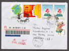 China Par Avion Red Cancel Registered Recommandée Mult Franked Deluxe Cancel 2009 Cover To Denmark UPU Congress NEW !! - Luchtpost