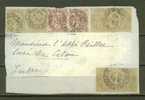 FRANCE N° 107 X 3 Paires + 108 Paire. Obl. S/Devant De Lettre - Cartas & Documentos