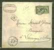 FRANCE N° 143 Obl. S/Lettre Entiére Recommandée 1908 - Lettres & Documents