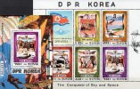 Flugpioniere Und Flieger Korea 1997/1 Kleinbogen Plus Block 74 O 14€ Graf Zeppelin Technic Bloc Airplanes Sheet Bf Corea - Autres (Air)