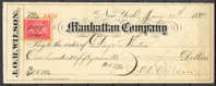 United States US Documentary J.O.R. Wilson Manhattan Company Check 1899 - Fiscale Zegels