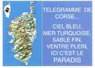 CPSM. LA CORSE . CARTE GEO DE LA CORSE. DATEE 1998. FLAME. - Corse