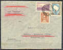 Argentina Via Aerea Via Condor Zeppelin Buenos Aires Cancel Cover To Germany Alemania Map Mariano Moreno - Airmail