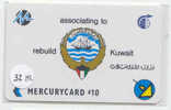 GPT (31 MERA) Magnetic/Mercurycard/Rebuild Kuwait/National Coat Of Arms With Mast In Front Of Dhows Sail - Koweït