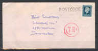 Netherlands Amsterdam Red T 20/80 Cancel 1980 Cover To Denmark - Cartas & Documentos