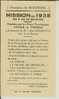 Faire-parts De MISSION De BURDINNE Du 6 Au 16 Janvier  1938 , Imprimé à Quiévarin . - Autres & Non Classés