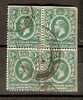 East Africa And Uganda Protectorates 1912  3c  (o) Green (block X 4) - Herrschaften Von Ostafrika Und Uganda