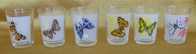 6 Verre - Motif Papillons - Glass & Crystal