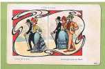 Rare Cpa érotique Art Nouveau -femme,  Couple Et Amant  "l'union Fait La Force" - 1900 - Ante 1900