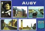 Carte Postale  59.  Auby Mineur Péniche Trés Beau Plan - Auby