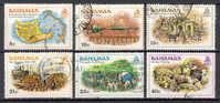 Bahamas 1980 SG 559-60, 562, 565-67 History Eleutheran Adventurers Slave Trading Bootlegging Pineapple Cultivation - Bahamas (1973-...)