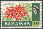 Bahamas 1971 SG 371 18c. Queen Elizabeth II & Royal Poinciana Flowers - 1859-1963 Crown Colony