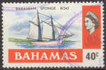 Bahamas 1976 SG 469 40c. Queen Elizabeth II & Bahamian Sponge Boat Purple TREASURY DEPT. Cancel !! - 1859-1963 Crown Colony