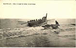 BLAINVILLE - Mise à La Mer Du Bateau De Sauvetage - CPA écrite - Blainville Sur Mer