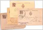 Tarjetas Enteros Postales (4 Unidades) De La Misma Emisión, Pero Con 4 Tonos Diferentes De Cartulina - 1850-1931