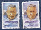 VARIETE  HOMME CELEBRE  2 NUANCES FLAGRANTES  NEUFS LUXES - Unused Stamps