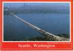 I-90 Floating Bridge Construction, Kingdome And Downtown Seattle Skyline On Postcard - Seattle