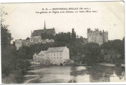 MONTREUIL BELLAY   Vue Générale De L'église Et Du Château 16 Siécle - Montreuil Bellay