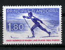 Andorre Français - 283** (YT) - Jeux Olympiques D´hiver - Lake Placid. - Hiver 1980: Lake Placid