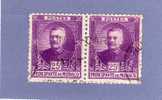 MONACO TIMBRE N° 68 OBLITERE PRINCE LOUIS II 25C VIOLET PAIRE HORIZONTALE - Gebruikt