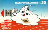 FINLAND 30 U SNOWMAN TELEPHONE CARTOON HELSINKI GAMES SPORT 1994 EARLY    CHIP READ DESCRIPTION !! - Finlande