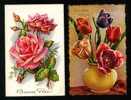 2 CP"BONNE FETE"ROSES"ET UN BOUQUET DE TULIPES"1955 - Mother's Day