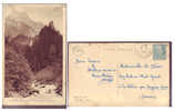 74 - Collection Les Deux Savoies - Sixt - Torrent Du Griffe, Cascade Du Rouget Et Pointe De Salles - Circulée 1949 - Sixt-Fer-à-Cheval
