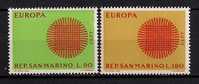 SAN MAPINO 1970 EUROPA CEPT SET MNH - 1970