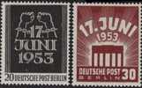 Berlin 1953 - 17 June-Uprising - Complete Set Of 2 Stamps - Ongebruikt