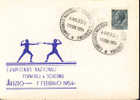 1954 Italia  Arezzo Escrime Fencing Scherma  Sur Carte - Fechten